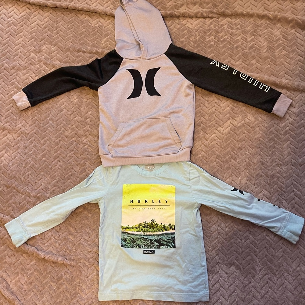 Boys Hurley Jacket And Long Sleeve Shirt. Size 6T
